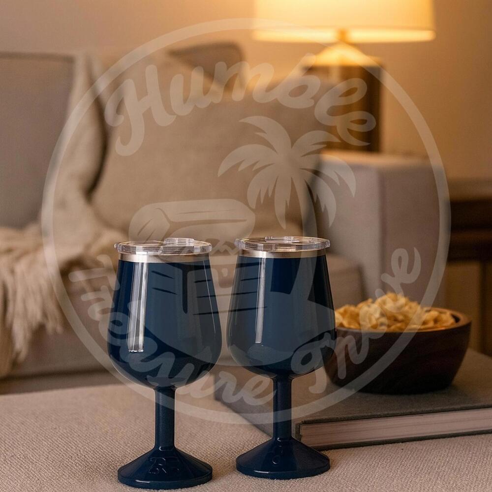 ORCA Vino Navy 2‎ Pack 15oz Insulated Stainless Steel Wine Cups w/ Lids